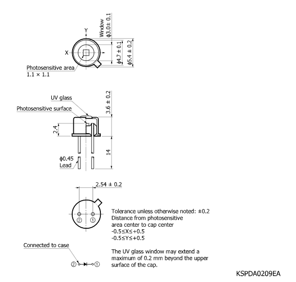 硅光電二極管S12698(圖2) 硅光電二極管S12698(圖2)