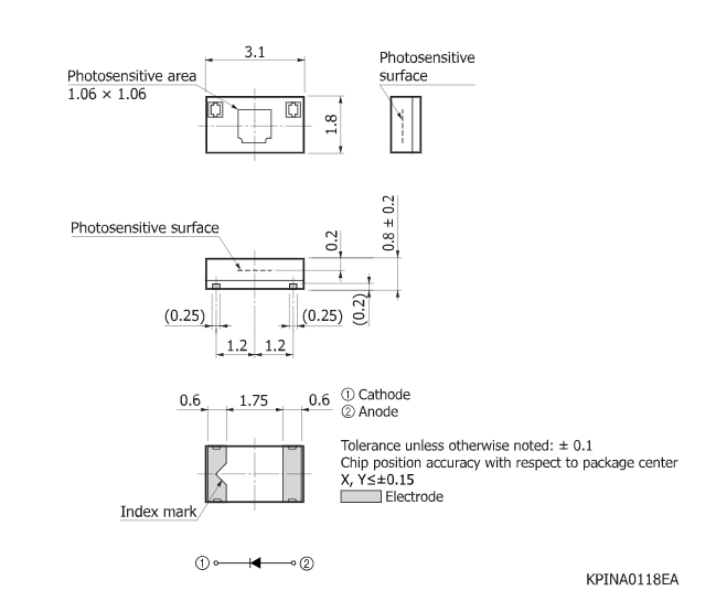 硅PIN光電二極管S10993-02CT(圖2) 硅PIN光電二極管S10993-02CT(圖2)