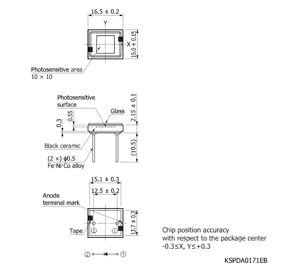 硅光電二極管S10043(圖2) 硅光電二極管S10043(圖2)