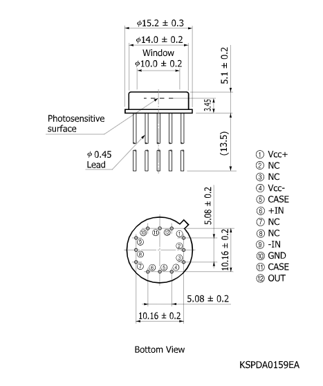 帶前置放大器的硅光電二極管 S8746-01(圖2) 帶前置放大器的硅光電二極管 S8746-01(圖2)