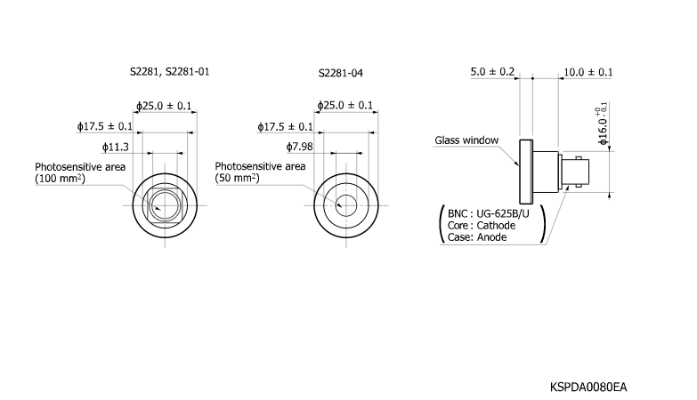 硅光電二極管S2281-04(圖2) 硅光電二極管S2281-04(圖2)