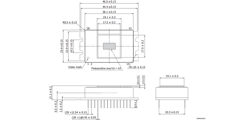 銦鎵砷InGaAs線陣圖像傳感器 G13544-01(圖2) 銦鎵砷InGaAs線陣圖像傳感器 G13544-01(圖2)