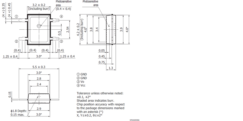 濱松 施密特觸發式光IC S12558-01DT(圖1)