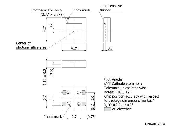 濱松 硅PIN光電二極管 COB型 兼容無鉛焊料回流焊 S16392-01CT(圖2) 1-220G309355UW.png